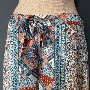 Anthropologie Elevenses Wide Leg Pants | Size 4 - 32" W | Boho Patchwork Print